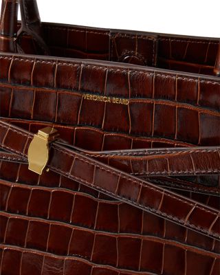 Dash Croc Embossed Leather Satchel