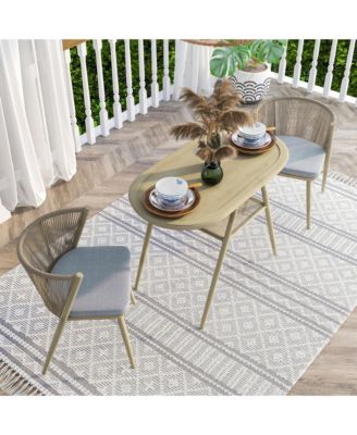 Layson Aluminum Lower Shelf 3-Piece Outdoor Dining Table Set