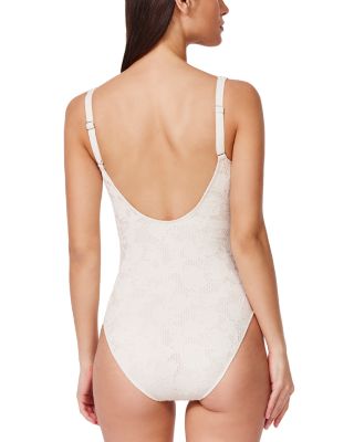 Floral Square Neck One Piece Swimsuit