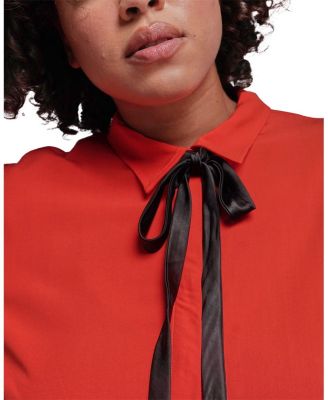  The Empower Long Sleeve Bow Button Up