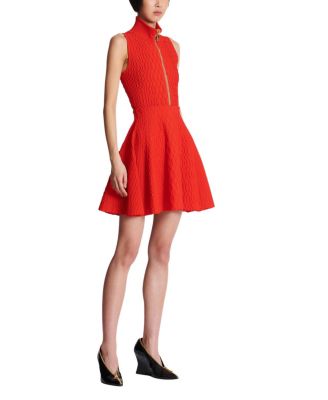 Flared Crocodile-Knit Skirt