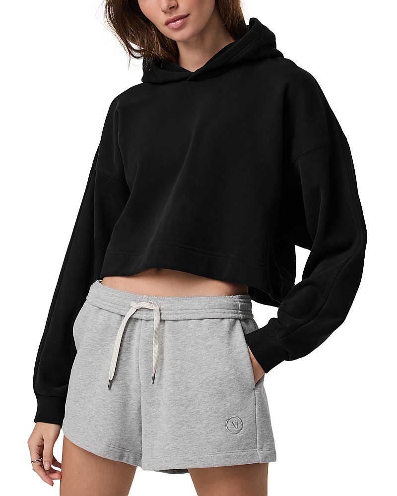 Vuori Sedona Cropped Hoodie In Black