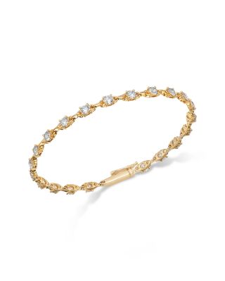 Diamond Station Bracelet in 14K Yellow Gold, 3.0 tcw