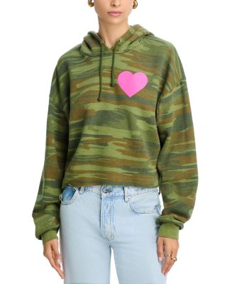 Heart Camouflage Cropped Hoodie 