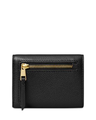 T Monogram Pebbled Leather Envelope Wallet