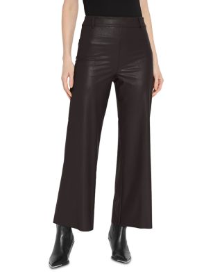 High Rise Faux Leather Cropped Pants