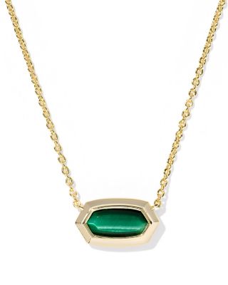 Elisa Stone Bezel Pendant Necklace, 16"-19" 