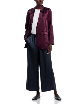 Crinkled Satin Blazer