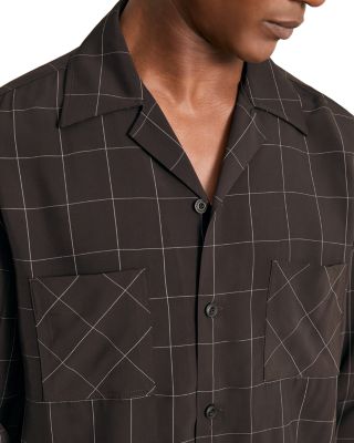 Simon Printed Button Front Camp Shirt