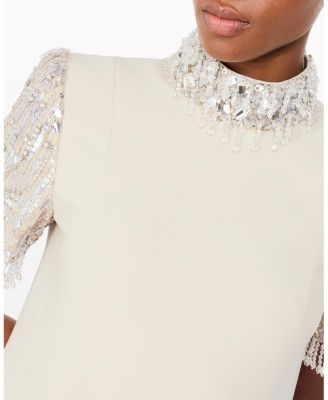 Edie Sequin-Embellished High-Neck Maxi Dress