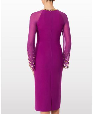 Eurabia Mesh-Sleeve Midi Dress