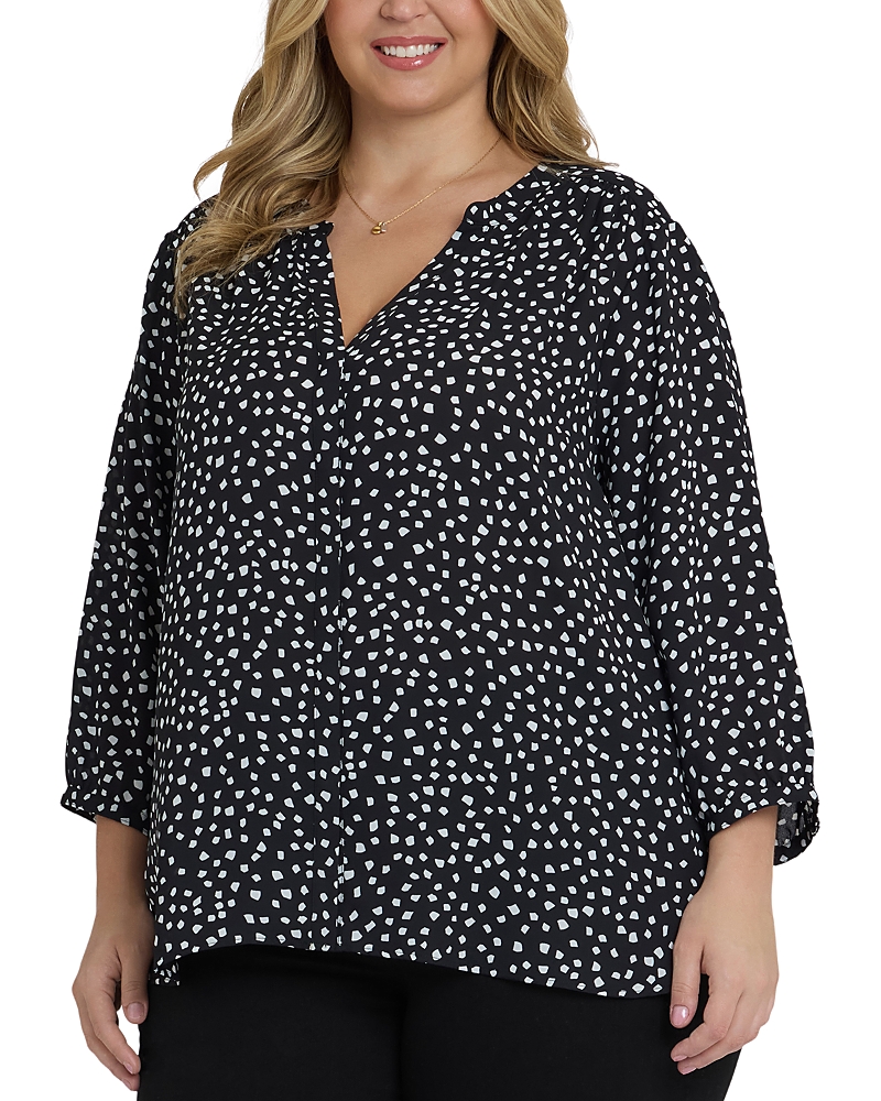 Nydj Pintuck Blouse In Black