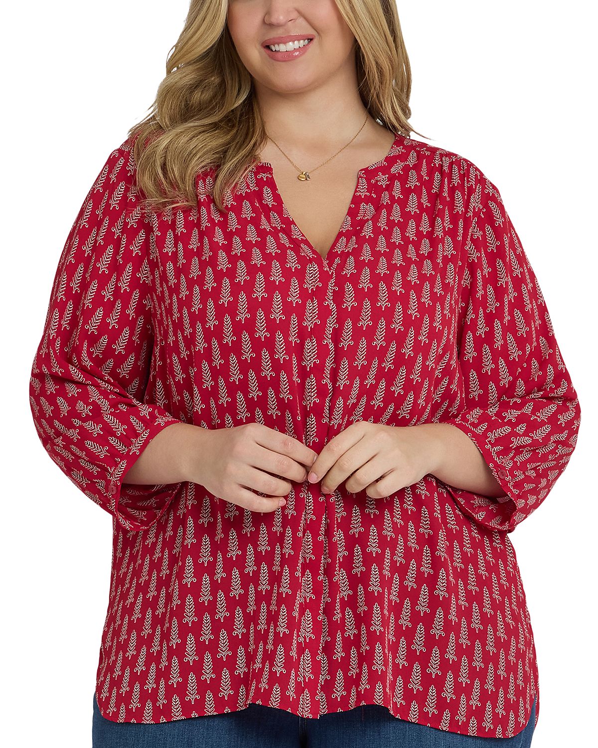 Nydj Plus Pintuck Blouse