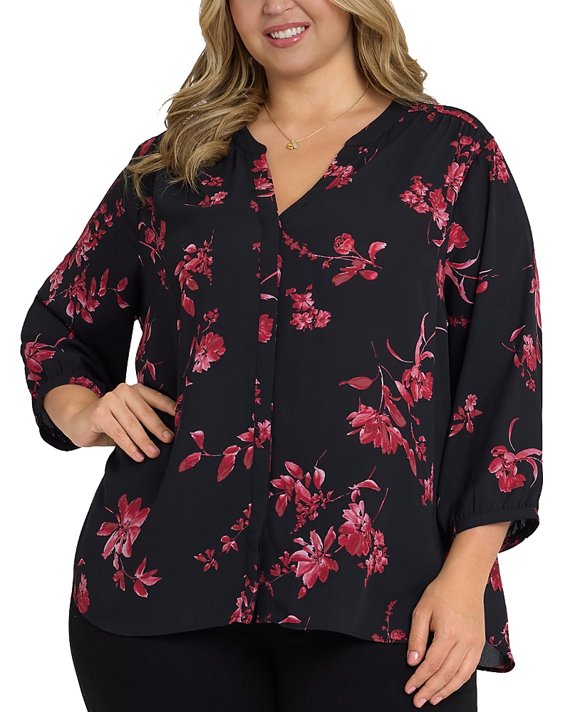Nydj Pintuck Blouse In Black