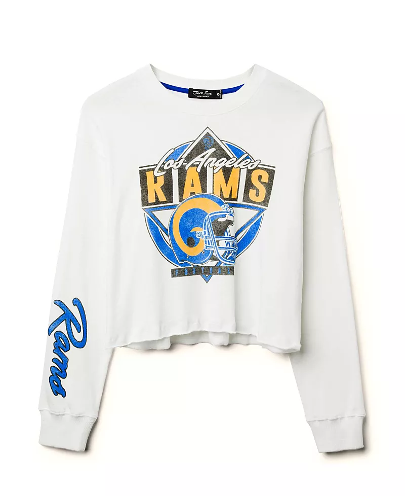 Junk Food Clothing Women's Nfl Los Angeles Rams Helmet Crop Fleece