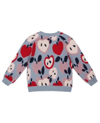 Girls' Knit Sweater with Apple Heart Jacquard - Little Kid