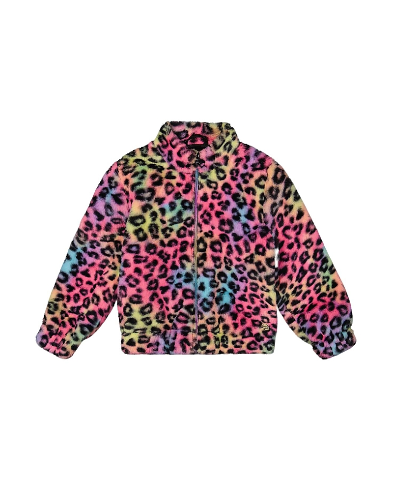 Deux Par Deux Girls' Faux Fur Zipped Jacket - Little Kid