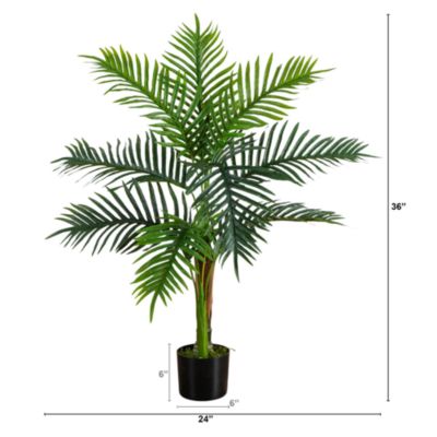 3&#39; UV Resistant Artificial Double Robellini Palm Tree (Indoor/Outdoor)