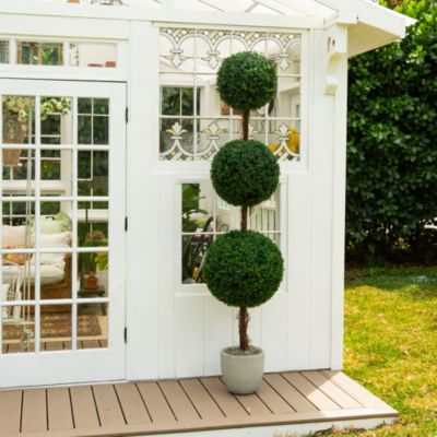 7' UV Resistant Artificial Triple Ball Boxwood Topiary Tree 