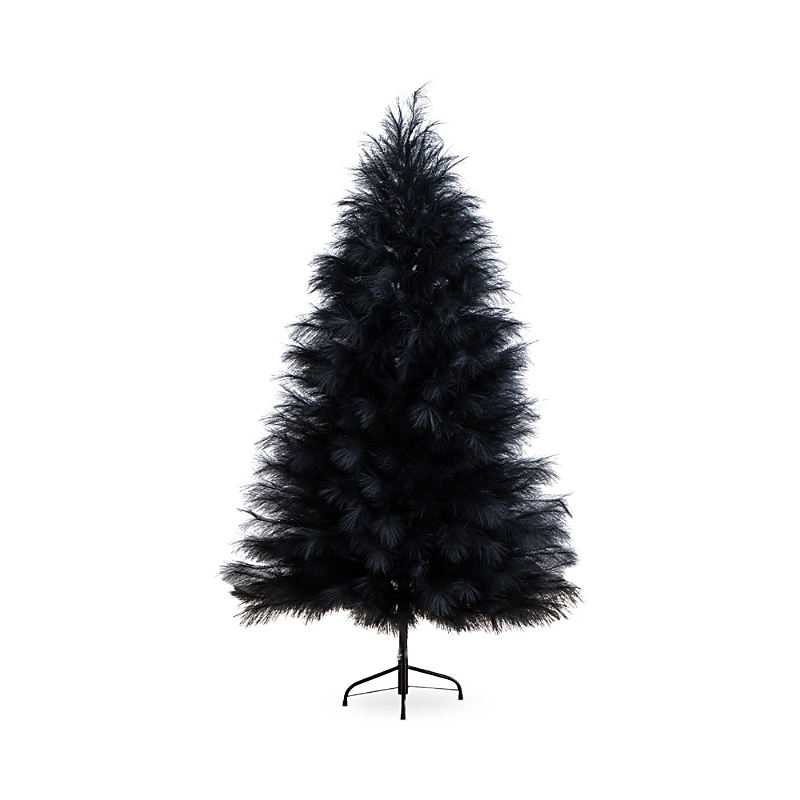 Nearly Natural 6ft. Artificial Halloween Black Pampas Grass Christmas Tree In Black