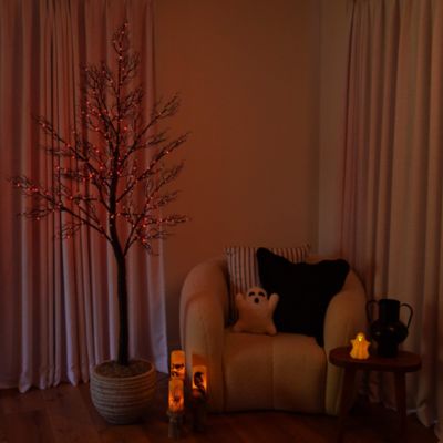 7' Pre-Lit Halloween Minimalist Twig Artificial Fall Tree