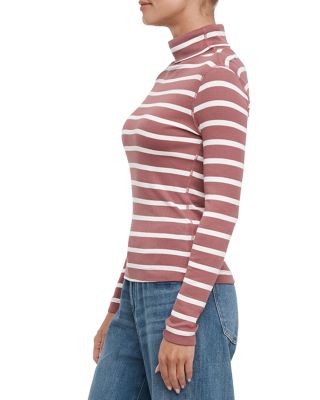Striped Turtleneck Long Sleeve Tee