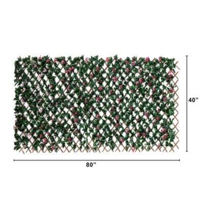 40" x 80" UV Resistant Artificial Bougainvillea Expandable Privacy Fence Screen (Indoor/Outdoor)