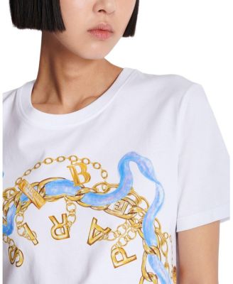 T-Shirt with Balmain Paris Chain Print