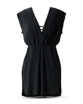 Lace Up Swim Cover-Up Dress