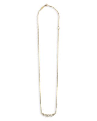 18K Yellow Gold Fizz Diamond Bezel Beaded Collar Necklace, 16-18"