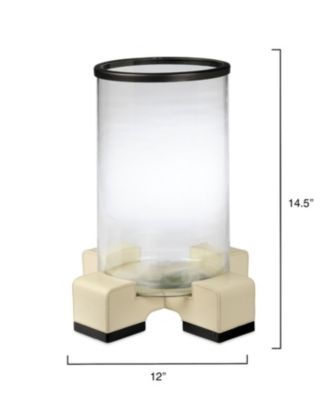  Vector Leather and Glass Hurricane Candle Holder