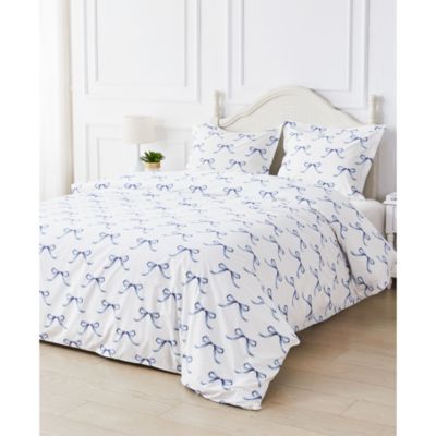 Crisp Bows Percale Duvet Cover Set