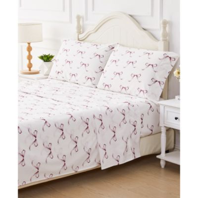 Crisp Bows Percale Sheet Set, Queen