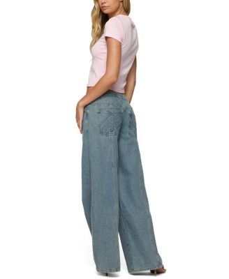  Stitch & Pleat Low Rise Medium Rinse Wash Jeans
