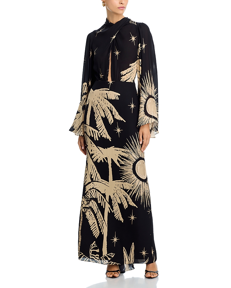 Johanna Ortiz Primera Vez Silk Maxi Dress In Black