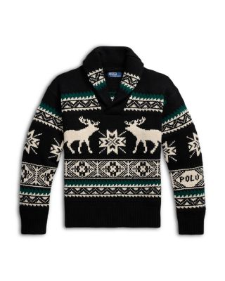 Wool Blend Elk Graphic Sweater