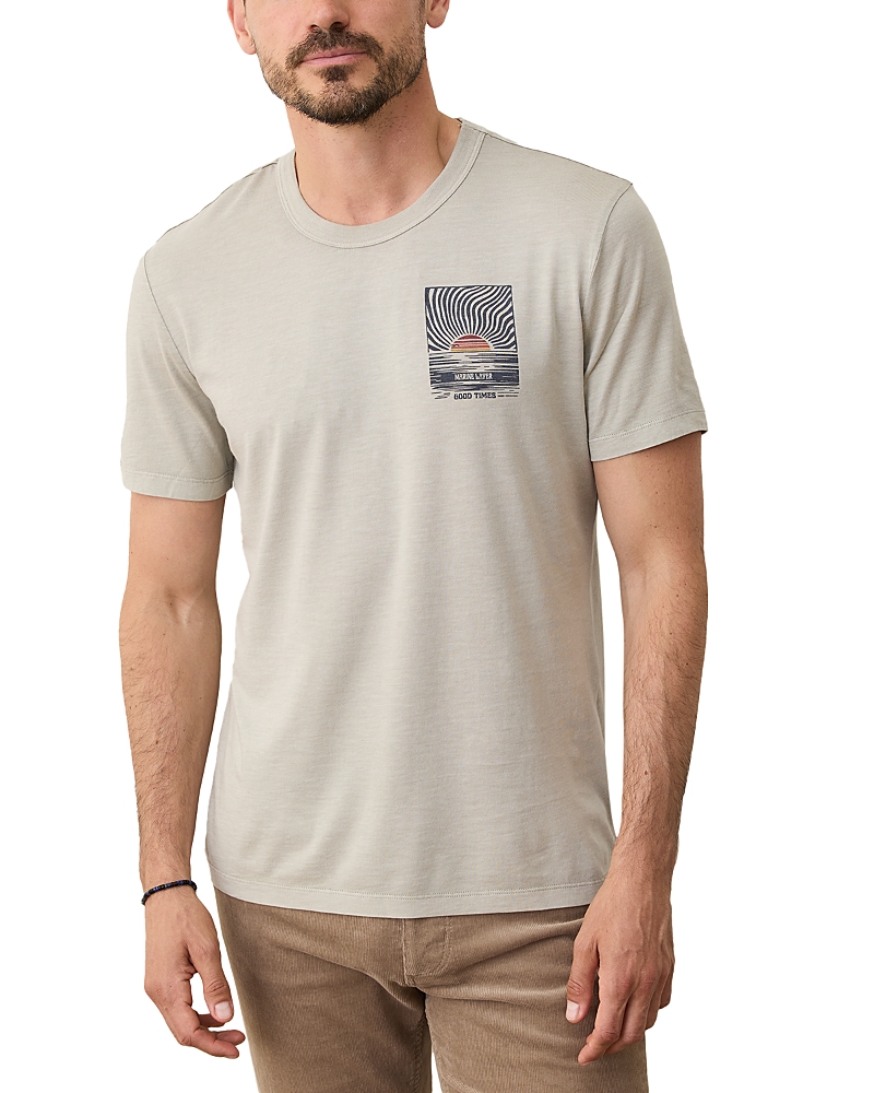 Marine Layer Signature Crewneck Graphic Tee In Neutral