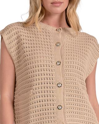 Sleeveless Open Knit Cardigan