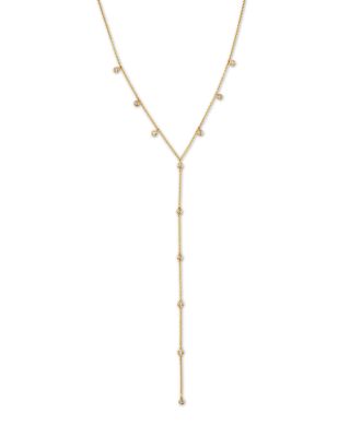 Diamond Lariat Necklace in 14K Yellow Gold, 0.6 tcw