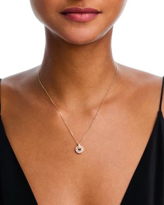 Diamond Circle Pendant Necklace in 14K Yellow Gold, 0.44 tcw