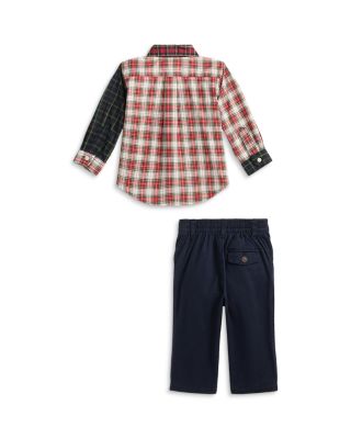 Boys' Plaid Fun Shirt & Stretch Chino Pant Set - Baby