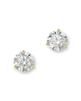 Bloomingdale's Fine Collection - Certified Lab Grown Diamond Stud Earrings in 18K Yellow Gold, 4.0 tcw