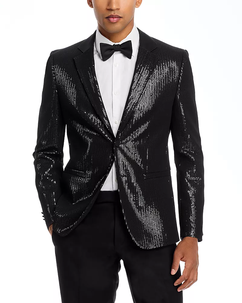 Hugo Arti Sequin Notch Extra Slim Fit Dinner Jacket