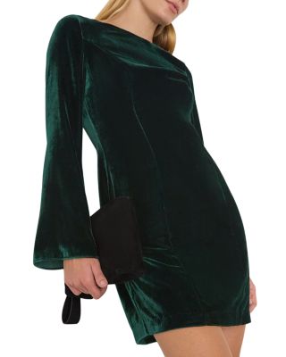 Velvet Flare Sleeve Dress