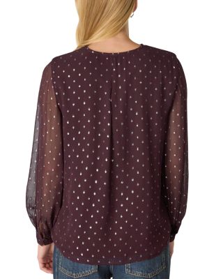 Metallic Dobby Frill Blouse