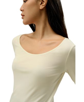  Scoop-Neck Pure Silk Slim Fit Top