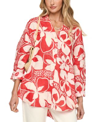 L*Space Rio Button Front Linen Cover Up Tunic