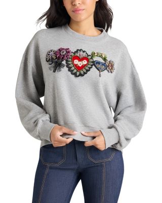 Heritage Rose Brandy Beaded Graphic Sweatshirt