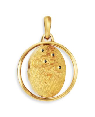 Men's Storm Duality Amulet in 18K Yellow Gold with Diamonds, 30mm