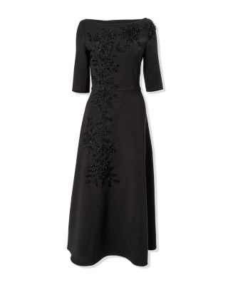 Embellished Boat Neck Dress